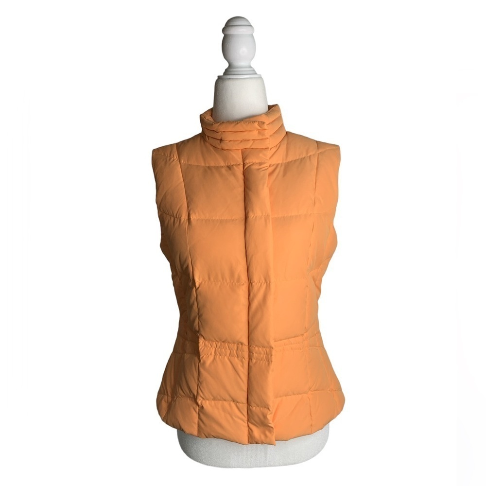 Lilly Pulitzer Puffer Down Vest Floral Neon Peach Orange Zip Up Vest XS
